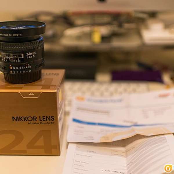 Nikon 24mm F2,8D 定焦, 有盒有單, 過保 99%新, $1800