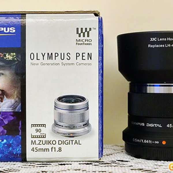 出售超新行貨有保 Olympus MZD 45mm F1.8 黑色 for M43