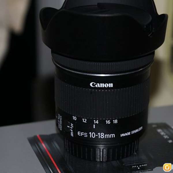 Canon EFs 10-18 F4.5-5.6 IS STM- 95% 新 +原廠遮光罩