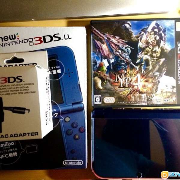 日版 New 3DS LL 藍色 連 MH4G 99%新