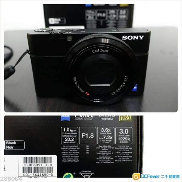 95%new 行貨 Sony Cyber-shot DSC - RX100 (兩電、一正一副廠)