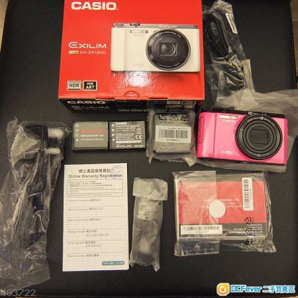 99%新 香港行貨 Casio EXILIM ZR1200 Pink 自拍神器 美顏相機 2電