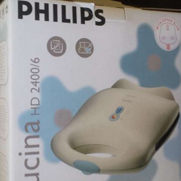 99.9%新PHILIPS Cucina  HD2400/6三文治机$140-