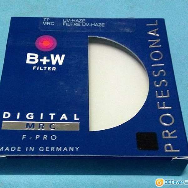 B+W MRC UV Filter  77mm UV鏡  黑色邊框, 銅環, 德國製造, 90 %New