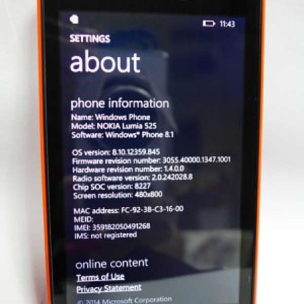 Lumia 525 Windows phone