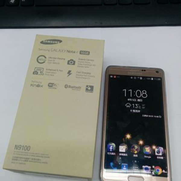 Samsung Galaxy Note4 N9100 Dual Sim 金色 港行 99% 新