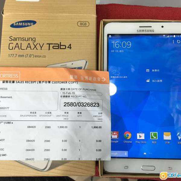 99% NEW Samsug Tab 4 7.0(3G+Wi-Fi) 8GB 白色 全套,有豐澤單,有盒有配件有機套