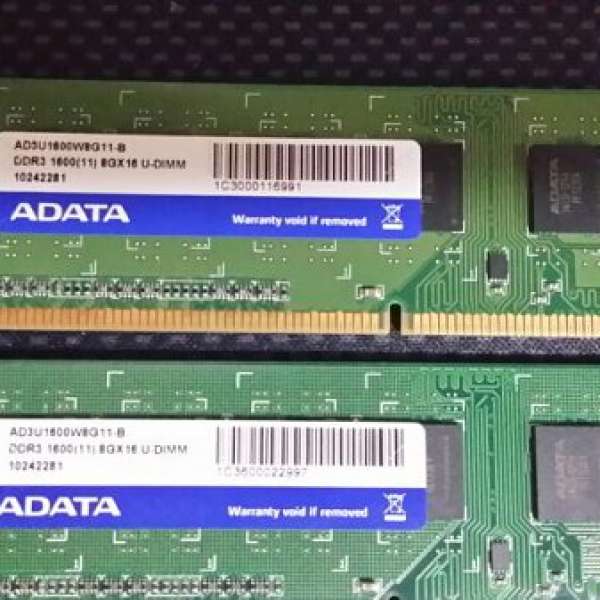 $950 ADATA DDR3-1600 8GB  x 2