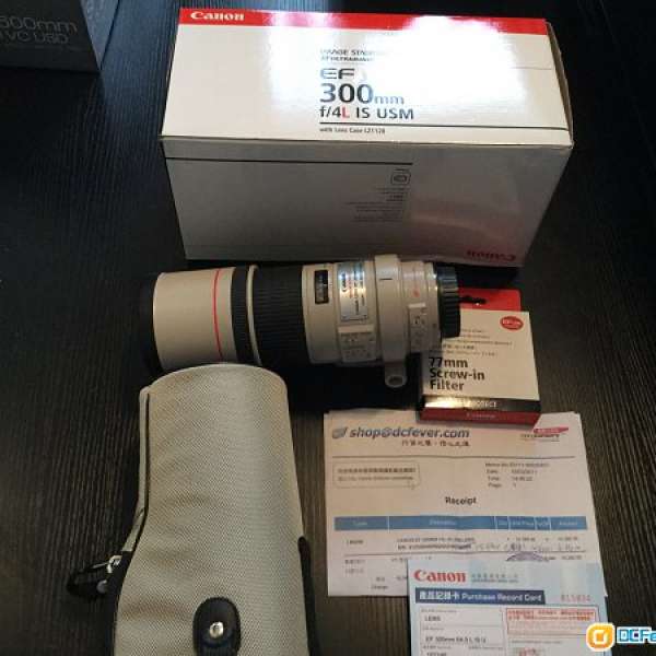 90% new , 行貨 Canon EF 300mm F/4L IS USM