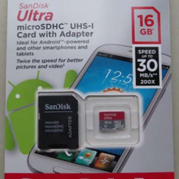 全新未開原裝 SanDisk Mobile Ultra microSDHC 16GB