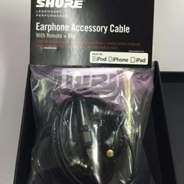 100% 全新 Shure Earphone Remote+MIC Cable 原裝咪線 (For SE 846/535/425)