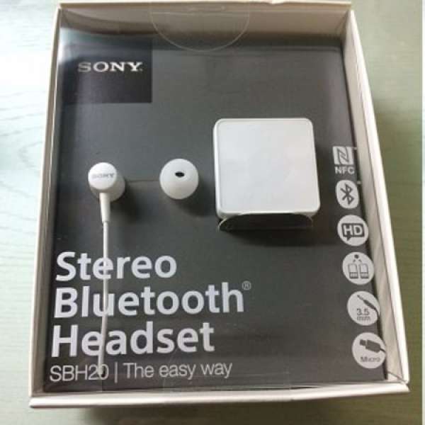 （100％全新）Sony xperia SBH20 stereo bluetooth headset 立體聲藍芽耳機 nfc（白...