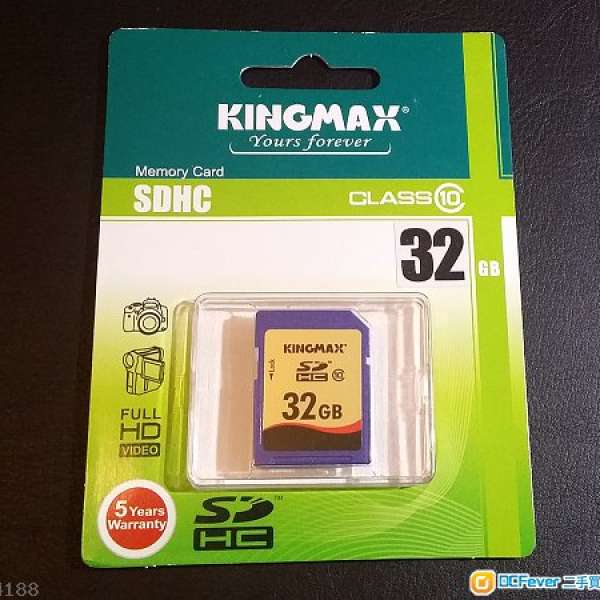 100% 全新 KINGMAX 32GB SDHC (Class10)