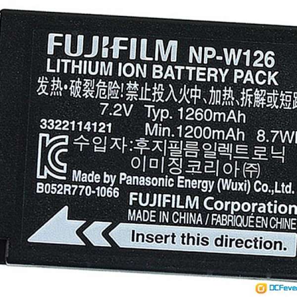 原廠 Fujifilm Fuji NP-W126 Lithium 電池 X-T1 X-Pro1 X-E1 X-E2 用