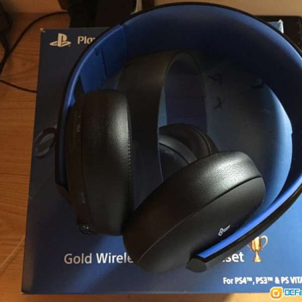 已開 美版 PS3 PS4 PSVita 可用 Gold Wireless Stereo Headset 無線耳機
