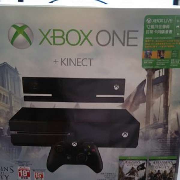 全新未開Xbox One + Kinect 500GB有單保16年3月