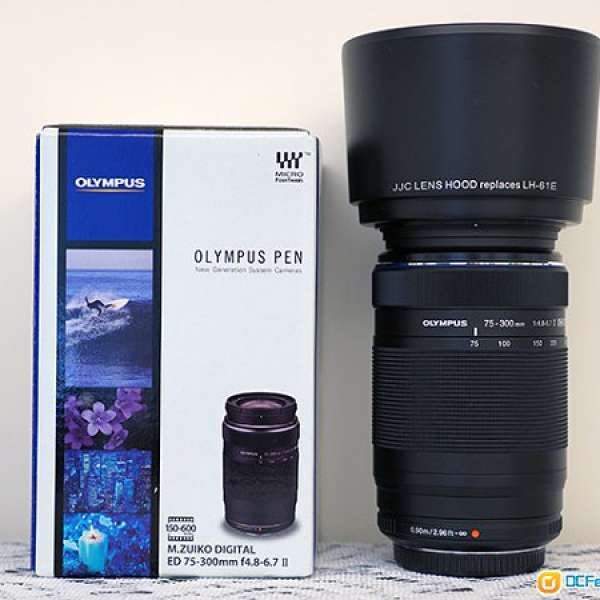 出售超新行貨 Olympus MZD ED 75-300mm F4.8-6.7 II for M43