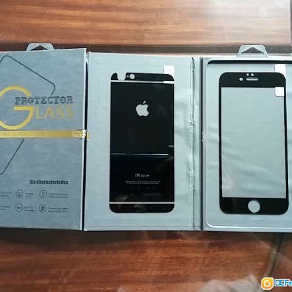 IPhone 6 黑色「全屏前後2片」鋼化玻璃貼，全方位保護