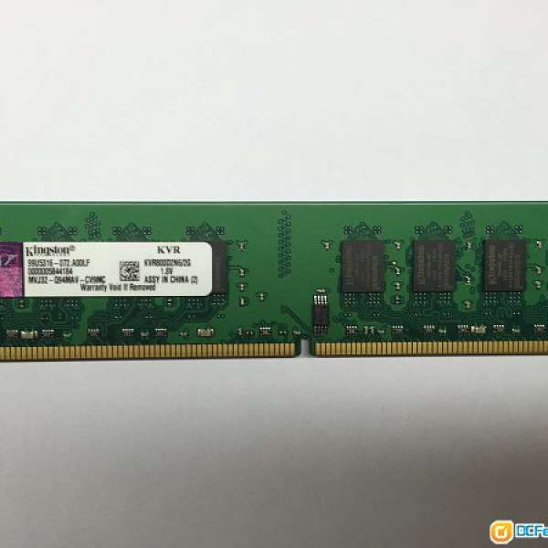 Kingston DDR2 800MHz 2GB PC Ram x1 桌上電腦記憶體一條