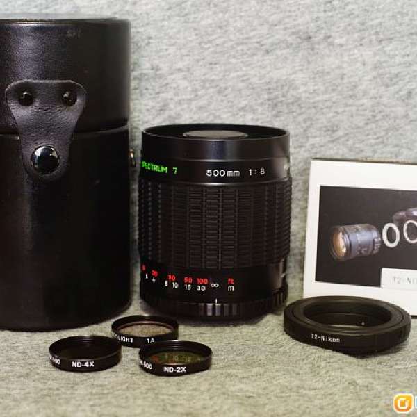 Promaster 500mm f8 mirror lens (reflex) 反射鏡 T2 連 nikon adapter 平玩 超遠攝