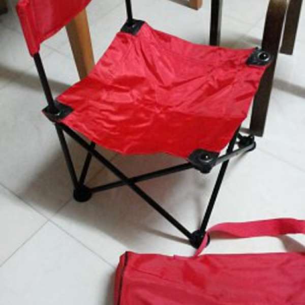 全新 戶外 摺椅, 露營 沙灘 釣魚摺凳櫈 (紅色)
