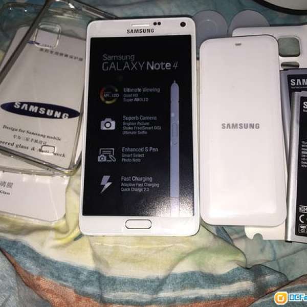 行貨 Samsung Galaxy Note 4 N910u 4G 兩電白色95%新32GB記憶LTE 轉 左 iphone 6 Plus