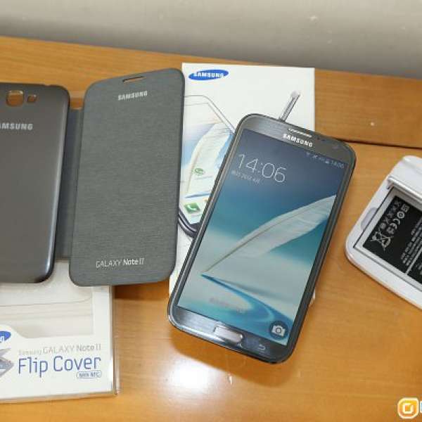 SAMSUNG NOTE 2 LTE 黑色 兩電兩充 全新原裝FLIP COVER