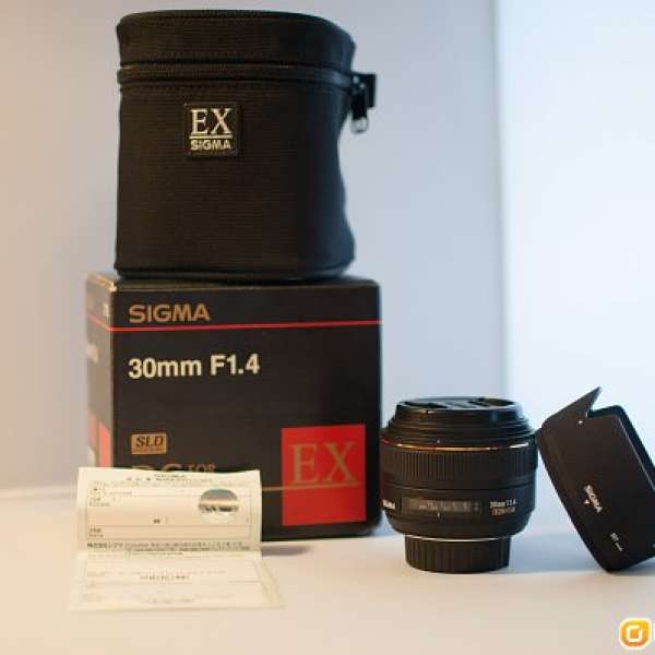 Sigma 30mm F1.4 EX DC HSM 95%新 全套有盒齊所有配件 (Nikon)