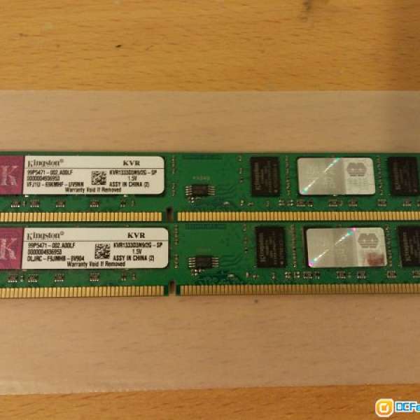 Kingston DDR3 2Gx2 1333 Dual Channel 聯強終身保養