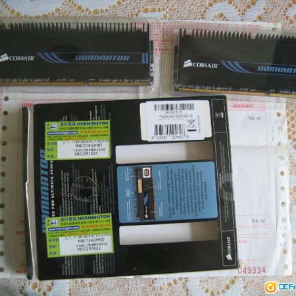 Corsair Dominator DDR3  1600    4GB KIT2x2gb  Package有單.有保.有盒.