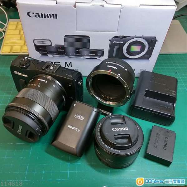 Canon EOS M 雙鏡+EF轉接環+閃燈