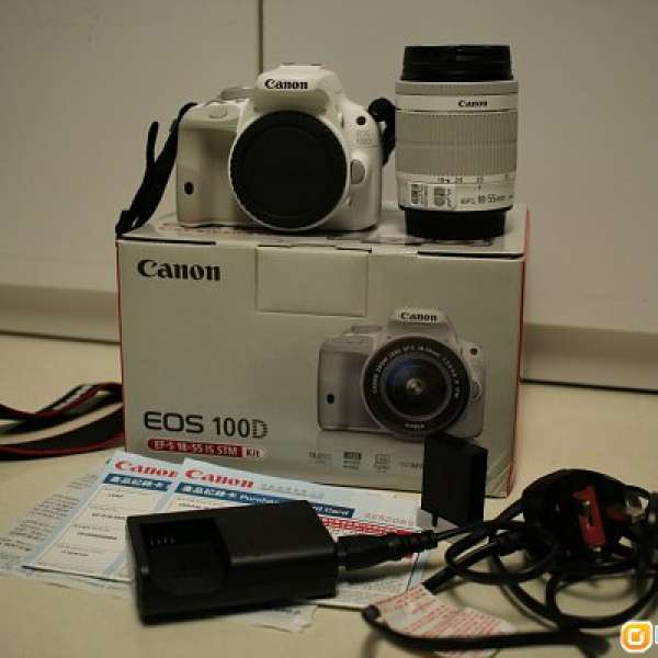 白色 Canon eos 100D EF-S 18-55 IS STM Kit