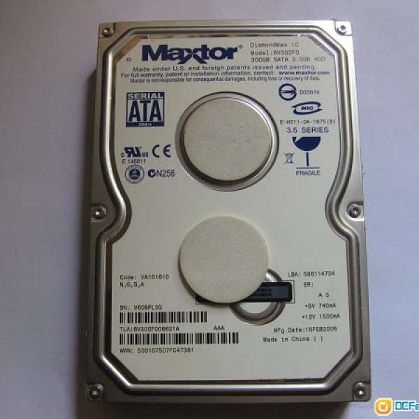 Maxtor 300GB 3.5” SATA HDD
