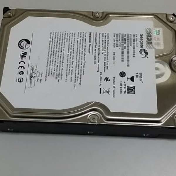 Seagate  3.5" 1TB harddisk 保用3日