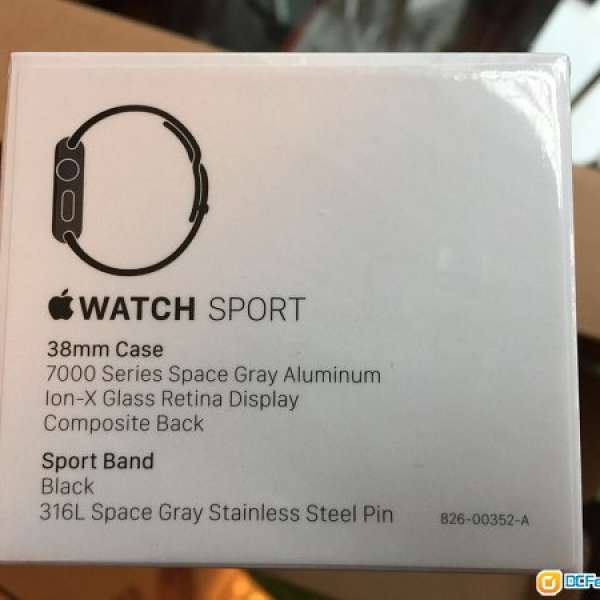 Apple Watch Sport 38mm Space Gray with black sport band
