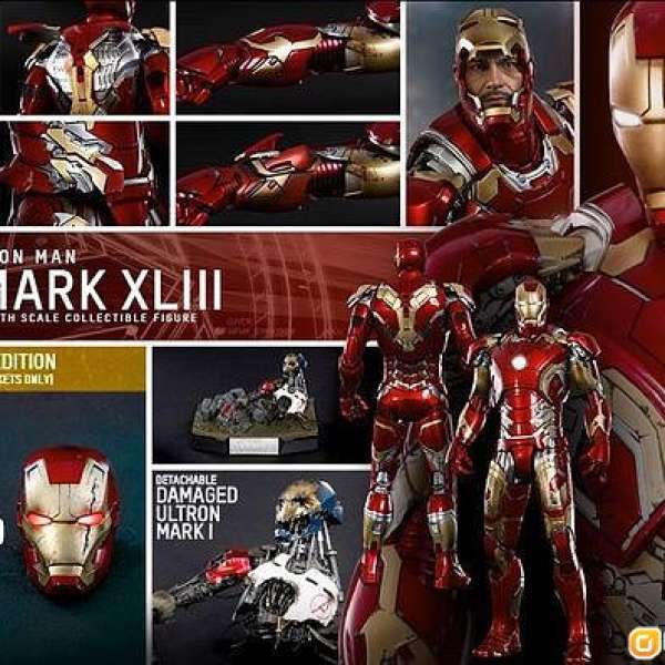 訂單1張 hot toys 全新 HOTTOYS IRONMAN MARK 43 1:6 avengers 2 AGE OF ULTRON