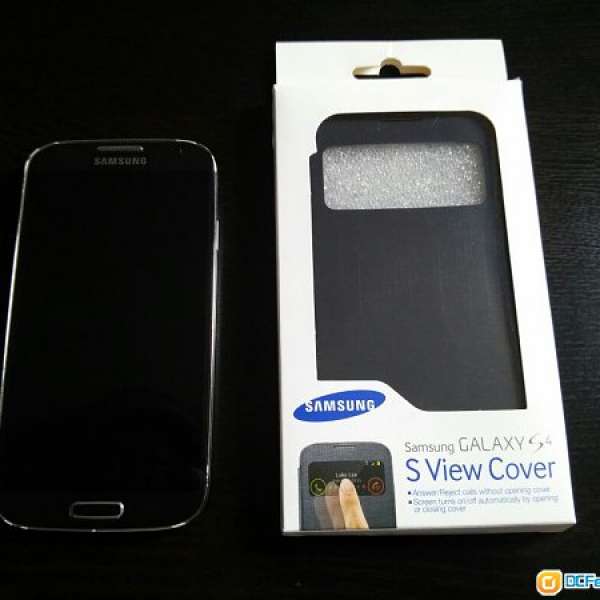 Samsung galaxy S4 黑色 行機 連連原廠S view cover