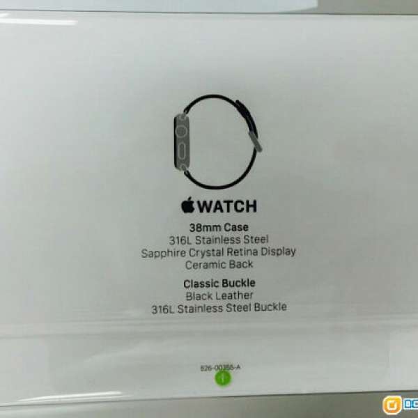 Apple watch 38毫米不鏽鋼錶殻配黑色經典扣式錶帶 Black Classic Buckle，原封有單