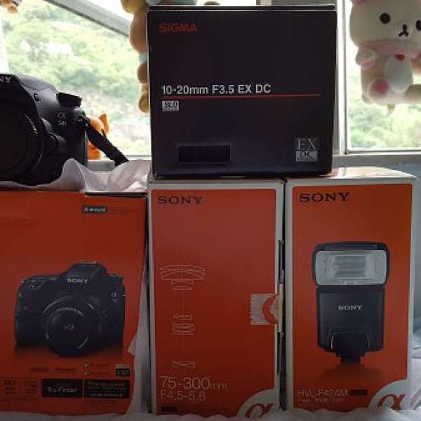 Sony A58 Kit set(90%新)+ Sony 75-300mm鏡頭+ Sony F42外置閃光燈+Sigma 10-20mm鏡頭