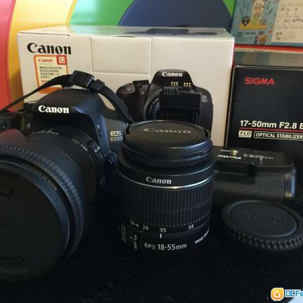 Canon 650D+18-55 IS II KIT SET + SIGMA 17-50MM F2.8 EX DC OS 連直倒 代用電