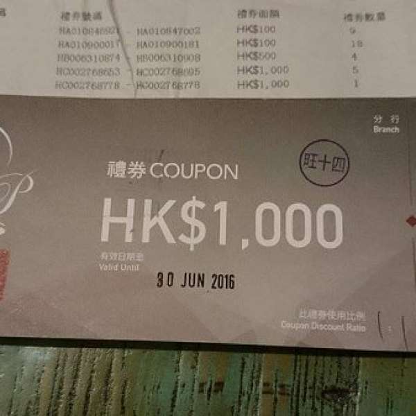 85折出讓 周大福  $3300 現金券