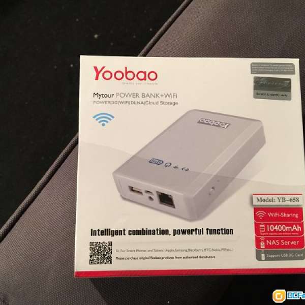 yoobao 行動電源+router ，有NAS及usb 3g card,合旅行用