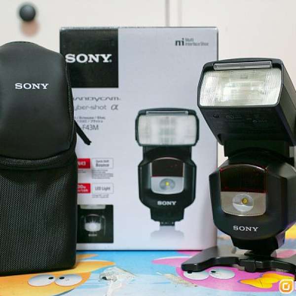 99新 Sony HVL-F43M LED+閃光燈 (合a6000,a5100,a7r,a7s,a7ii,a99,a77拍片飛燈一流)