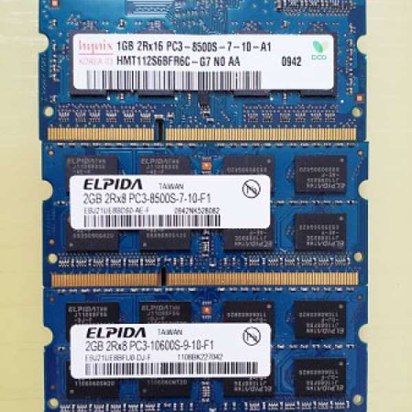 ELPIDA Hynix NETBOOK NOTEBOOK DDR3 1066 8500 RAM 2GB mac 記憶體 SAMSUNG