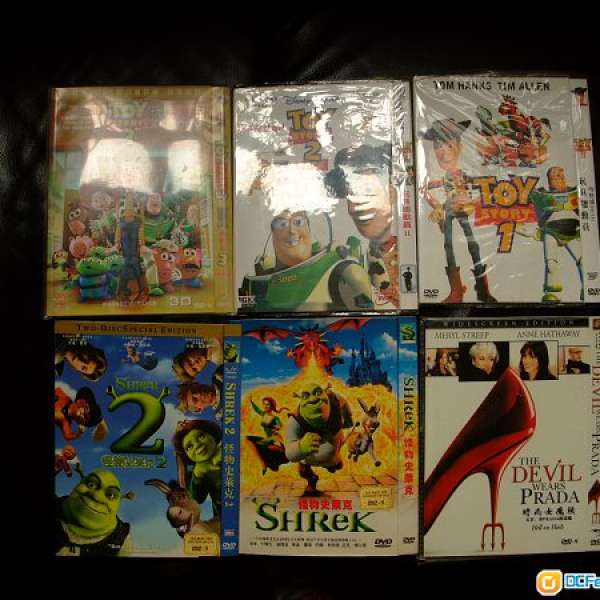DVD 10隻 環保價 China version (toy story, Shrek, Prada, kill bill, x-man)