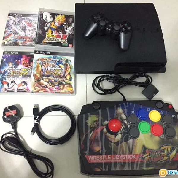 黑色PS3 Silm 160GB 連2手掣連4隻 game(Ultra Street Fighter IV,GVG,DragonBallZ