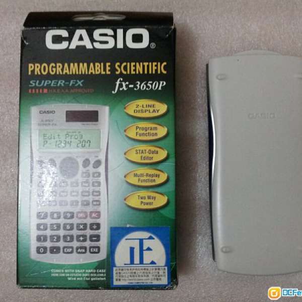 CASIO fx-3650P Calculator 會考計數機 7成新 , 連盒