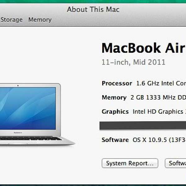 95% new Macbook Air 11 i5 mid 2011