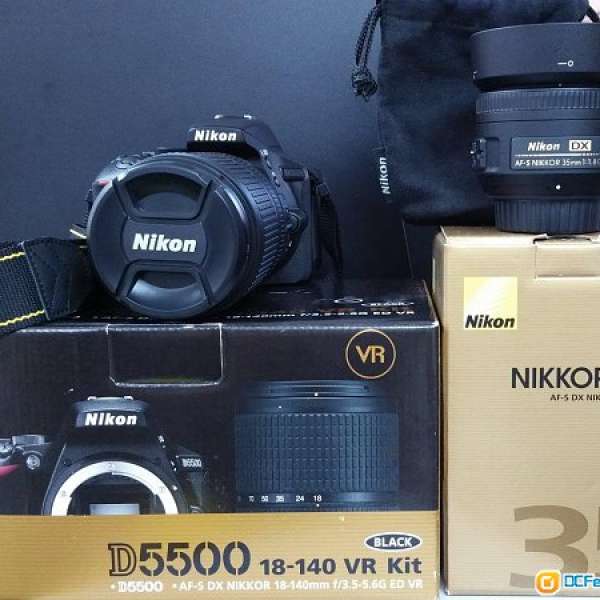 超新行貨 Nikon D5500 18-140 VR Kit + DX 35mm f/1.8G 分售