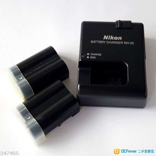Nikon 原廠叉電機charger MH-25 和電EN-EL15 (D600, D610, D800, D810, D7200 可用)